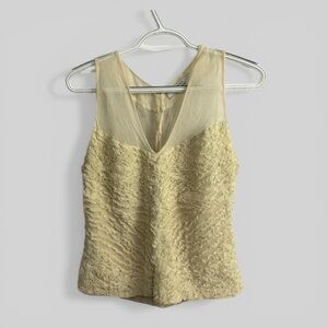 Robert Rodriguez mixed media puffy cream colored silk cami neutral size